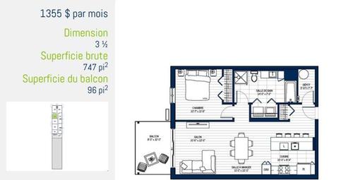 1 bedroom apartment for rent in Lévis — photo 2