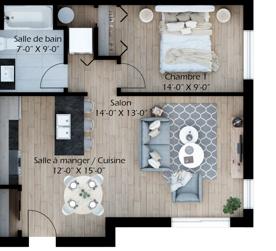 Appartement de 1 chambre à louer à Gatineau — photo 2