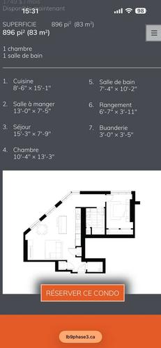 Appartement de 1 chambre à louer à Québec - Les Rivières — photo 11