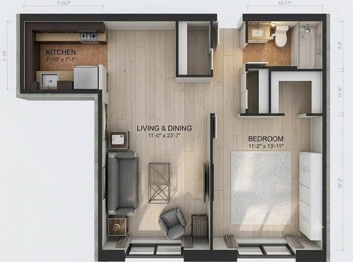 Appartement de 1 chambre à louer à Gatineau — photo 2