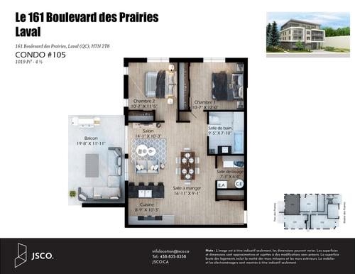 2 bedrooms apartment for rent in Laval — photo 2