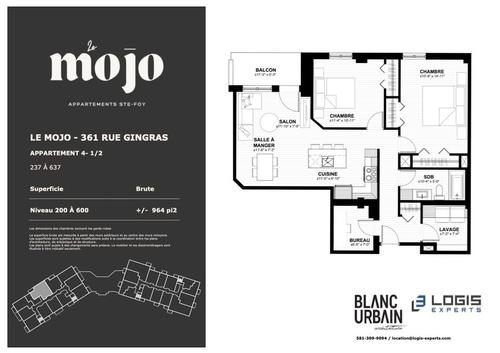 Appartement de 2 chambres à louer à Québec - Sainte-Foy–Sillery–Cap-Rouge — photo 12